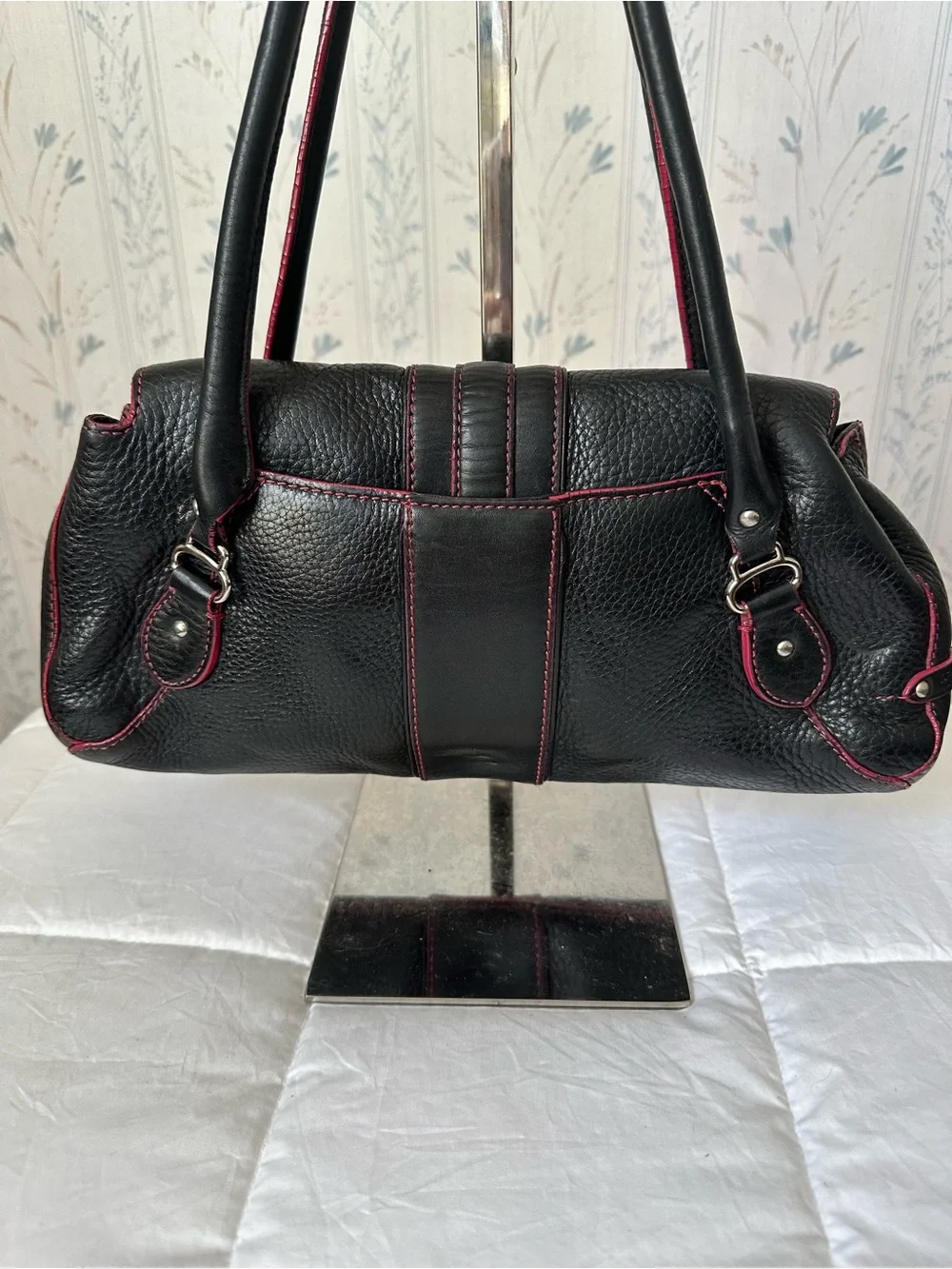Cole Haan Navy Leather Shoulder Bag - Picture 2 of 16